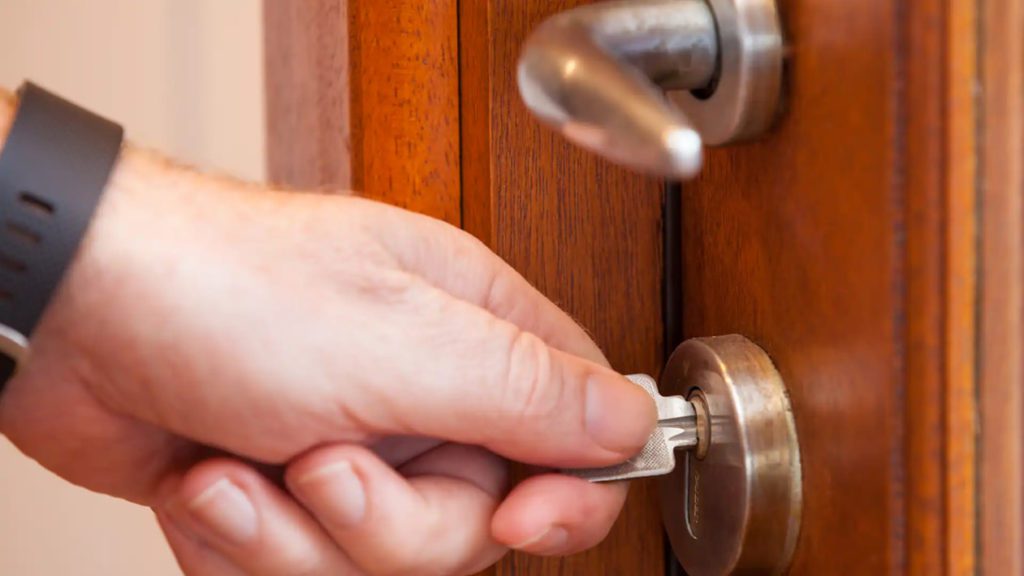 Types of door locking mechanisms - example of lock for wooden door to home